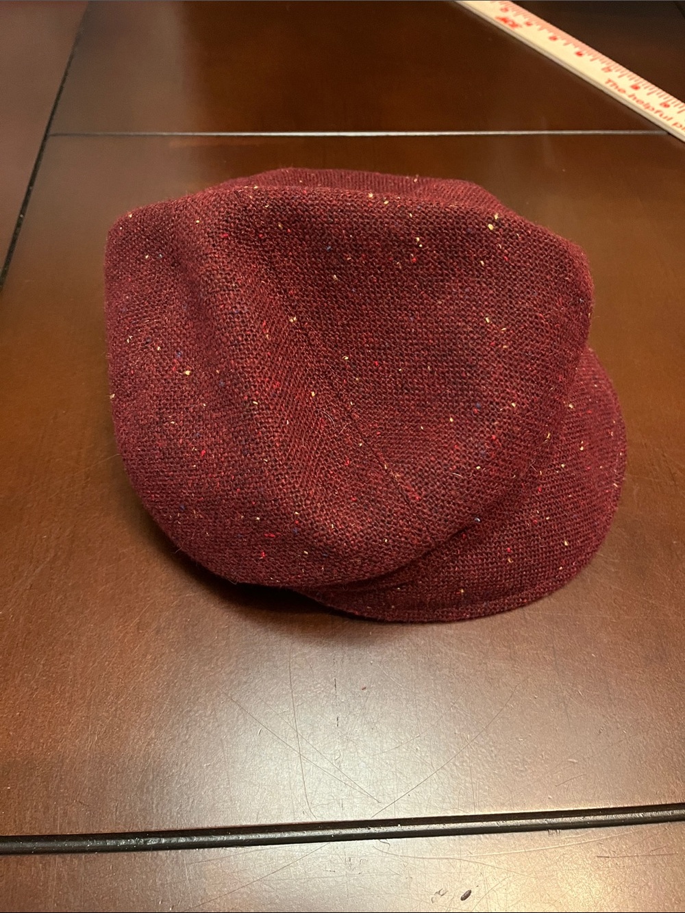 San Diego Hat Company Burgundy Knit Newsboy Cap with Multicolor Flecks